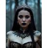 imageSWEETV Halloween Crown  Vines of the Underworld Black Gothic Tiara for Women ampamp Girls Baroque Crown for Costume PartySapphire Thorn