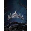 imageSWEETV Halloween Crown  Vines of the Underworld Black Gothic Tiara for Women ampamp Girls Baroque Crown for Costume PartySapphire Thorn