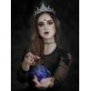 imageSWEETV Halloween Crown  Vines of the Underworld Black Gothic Tiara for Women ampamp Girls Baroque Crown for Costume PartySapphire Thorn