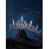 imageSWEETV Halloween Crown  Vines of the Underworld Black Gothic Tiara for Women ampamp Girls Baroque Crown for Costume PartySapphire Thorn