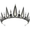 imageSWEETV Gothic Crowns for Women Queen Crown Tiara Witch Crown Headband Cosplay Hair Accessories for Costume Halloween Prom Party2 BlackAntique Silver