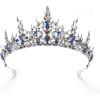 imageSWEETV Halloween Crown  Vines of the Underworld Black Gothic Tiara for Women ampamp Girls Baroque Crown for Costume PartySapphire Thorn