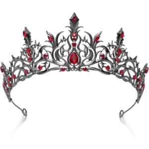 imageSWEETV Halloween Crown  Vines of the Underworld Black Gothic Tiara for Women ampamp Girls Baroque Crown for Costume PartyMidnight Vine