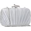 imageClutch Purses for Women EveningWedding Chic Woven Bag Formal PU Leather Purse Designer Handbags for WomenSilversatin