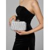 imageClutch Purses for Women EveningWedding Chic Woven Bag Formal PU Leather Purse Designer Handbags for WomenSilversatin