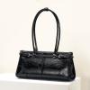 imageClutch Purses for Women Soft PU Leather Handbag Top Handle Satchel Tote and Shoulder Bags for WorkV1 Underarmblack