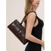 imageClutch Purses for Women Soft PU Leather Handbag Top Handle Satchel Tote and Shoulder Bags for WorkV1 Underarmbrown