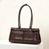 imageClutch Purses for Women Soft PU Leather Handbag Top Handle Satchel Tote and Shoulder Bags for WorkV1 Underarmbrown