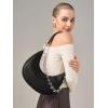 imageCrescent Shoulder Bag for Women Underarm PU Leather Hobo Purses TrendyWomens Daily Clutch Purse Handbags 2 StrapsBlack