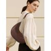 imageCrescent Shoulder Bag for Women Underarm PU Leather Hobo Purses TrendyWomens Daily Clutch Purse Handbags 2 StrapsCoffee