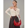 imageCrescent Shoulder Bag for Women Underarm PU Leather Hobo Purses TrendyWomens Daily Clutch Purse Handbags 2 StrapsRed