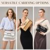imageStylish Clutch Purses for Women Leather Crossbody Purse with Handle Shoulder Bags for Evening Formal Work CasualBlack