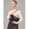 imageStylish Clutch Purses for Women Leather Crossbody Purse with Handle Shoulder Bags for Evening Formal Work CasualBlack