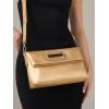 imageStylish Clutch Purses for Women Leather Crossbody Purse with Handle Shoulder Bags for Evening Formal Work CasualGold