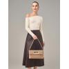 imageStylish Clutch Purses for Women Leather Crossbody Purse with Handle Shoulder Bags for Evening Formal Work CasualNude