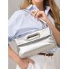 imageStylish Clutch Purses for Women Leather Crossbody Purse with Handle Shoulder Bags for Evening Formal Work CasualSilver