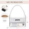 imageStylish Clutch Purses for Women Leather Crossbody Purse with Handle Shoulder Bags for Evening Formal Work CasualSilver