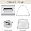 imageStylish Clutch Purses for Women Leather Crossbody Purse with Handle Shoulder Bags for Evening Formal Work CasualSilver