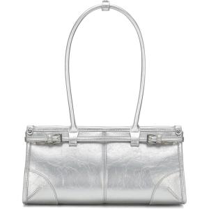 imageClutch Purses for Women Soft PU Leather Handbag Top Handle Satchel Tote and Shoulder Bags for WorkV1 Underarmsilver