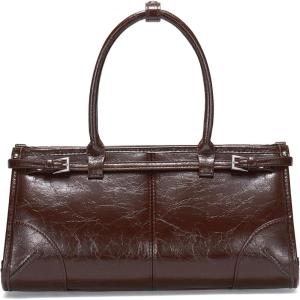 imageClutch Purses for Women Soft PU Leather Handbag Top Handle Satchel Tote and Shoulder Bags for WorkV2 Hand Carrybrown