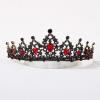 imageSWEETV Jeweled Tiara Crown for Women Blue Aurora Borealis Crystal Queen Crown Dark Wedding Tiara for Bride Metal Birthday Quinceanera Pageant Prom Hair AccessoriesBlackRed