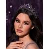 imageSWEETV Jeweled Tiara Crown for Women Blue Aurora Borealis Crystal Queen Crown Dark Wedding Tiara for Bride Metal Birthday Quinceanera Pageant Prom Hair AccessoriesBlue Aurora Borealis