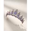 imageSWEETV Jeweled Tiara Crown for Women Blue Aurora Borealis Crystal Queen Crown Dark Wedding Tiara for Bride Metal Birthday Quinceanera Pageant Prom Hair AccessoriesBlue Aurora Borealis