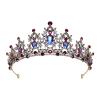 imageSWEETV Jeweled Tiara Crown for Women Blue Aurora Borealis Crystal Queen Crown Dark Wedding Tiara for Bride Metal Birthday Quinceanera Pageant Prom Hair AccessoriesBlue Aurora Borealis