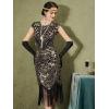 imageYESSA 1920s Flapper Dresses for Women Great Gatsby Dress Roaring 20s Costumes Sequin Harlem Nights Dress with 20s AccessoriesBlackgold