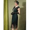 imageYESSA 1920s Flapper Dresses for Women Great Gatsby Dress Roaring 20s Costumes Sequin Harlem Nights Dress with 20s AccessoriesBlackgreen