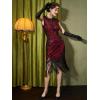 imageYESSA 1920s Flapper Dresses for Women Great Gatsby Dress Roaring 20s Costumes Sequin Harlem Nights Dress with 20s AccessoriesBlackred
