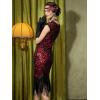 imageYESSA 1920s Flapper Dresses for Women Great Gatsby Dress Roaring 20s Costumes Sequin Harlem Nights Dress with 20s AccessoriesBlackred