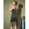 imageYESSA 1920s Flapper Dresses for WomenLace V Neck Great Gatsby Dresses Fringed Roaring 20s DressesBlack Gold