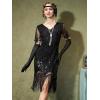 imageYESSA 1920s Flapper Dresses for WomenSheer Beaded Sleeves Great Gatsby Dresses Roaring 20s Dresses Costumes with AccessoriesBlack