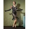imageYESSA 1920s Flapper Dresses for WomenSheer Beaded Sleeves Great Gatsby Dresses Roaring 20s Dresses Costumes with AccessoriesBlack Gold