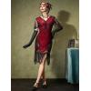 imageYESSA 1920s Flapper Dresses for WomenSheer Beaded Sleeves Great Gatsby Dresses Roaring 20s Dresses Costumes with AccessoriesRed