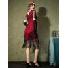 imageYESSA 1920s Flapper Dresses for WomenSheer Beaded Sleeves Great Gatsby Dresses Roaring 20s Dresses Costumes with AccessoriesRed