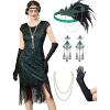imageYESSA 1920s Flapper Dresses for Women Great Gatsby Dress Roaring 20s Costumes Sequin Harlem Nights Dress with 20s AccessoriesBlackgreen