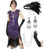 imageYESSA 1920s Flapper Dresses for Women Great Gatsby Dress Roaring 20s Costumes Sequin Harlem Nights Dress with 20s AccessoriesPurple