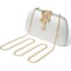 imageSWEETV CHUNLI Glitter Clutch Purses for Women Elegant Evening Bag for Parties Weddings and Formal Events03pearl Whitesatin