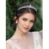 imageSWEETV Princess Tiaras for Women Gold Crystal Crown for Birthday Wedding Headbands for Bride Rhinestone Tiara Headpieces Hair Accessories for Quinceanera Pageant Prom02Silver