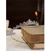 imageSWEETV Princess Tiaras for Women Gold Crystal Crown for Birthday Wedding Headbands for Bride Rhinestone Tiara Headpieces Hair Accessories for Quinceanera Pageant Prom02Silver