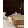 imageSWEETV Princess Tiaras for Women Gold Crystal Crown for Birthday Wedding Headbands for Bride Rhinestone Tiara Headpieces Hair Accessories for Quinceanera Pageant Prom01Silver