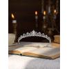 imageSWEETV Princess Tiaras for Women Gold Crystal Crown for Birthday Wedding Headbands for Bride Rhinestone Tiara Headpieces Hair Accessories for Quinceanera Pageant Prom02Silver