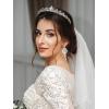 imageSWEETV Princess Tiaras for Women Gold Crystal Crown for Birthday Wedding Headbands for Bride Rhinestone Tiara Headpieces Hair Accessories for Quinceanera Pageant Prom02Silver