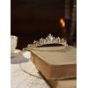 imageSWEETV Princess Tiaras for Women Gold Crystal Crown for Birthday Wedding Headbands for Bride Rhinestone Tiara Headpieces Hair Accessories for Quinceanera Pageant Prom02Gold