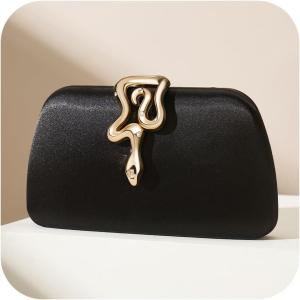 imageSWEETV CHUNLI Glitter Clutch Purses for Women Elegant Evening Bag for Parties Weddings and Formal Events03blacksatin