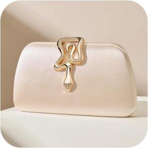 imageSWEETV CHUNLI Glitter Clutch Purses for Women Elegant Evening Bag for Parties Weddings and Formal Events03champagne Goldsatin