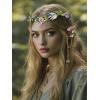 imageSWEETV Fairy Flower Hairband with Elf Ears Halloween Fairy Headpiece for Women Leaf Elf Circlet with Wings Cuff Earrings Leaf Hairband Set for Photoshoot Cosplay Party GoldLeafB one sizePurpleLeafA