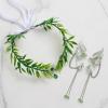 imageSWEETV Fairy Flower Hairband with Elf Ears Halloween Fairy Headpiece for Women Leaf Elf Circlet with Wings Cuff Earrings Leaf Hairband Set for Photoshoot Cosplay Party GoldLeafB one sizeGreenLeafB